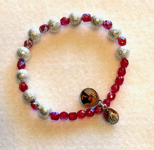 Bracelet red/silver