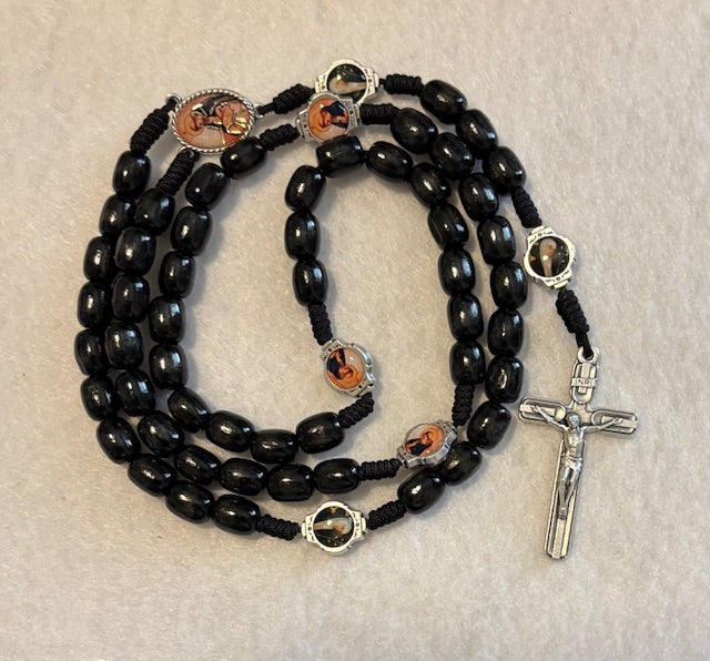 Rosary Wooden Black Oval