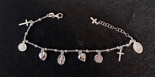 Bracelet: silver charms