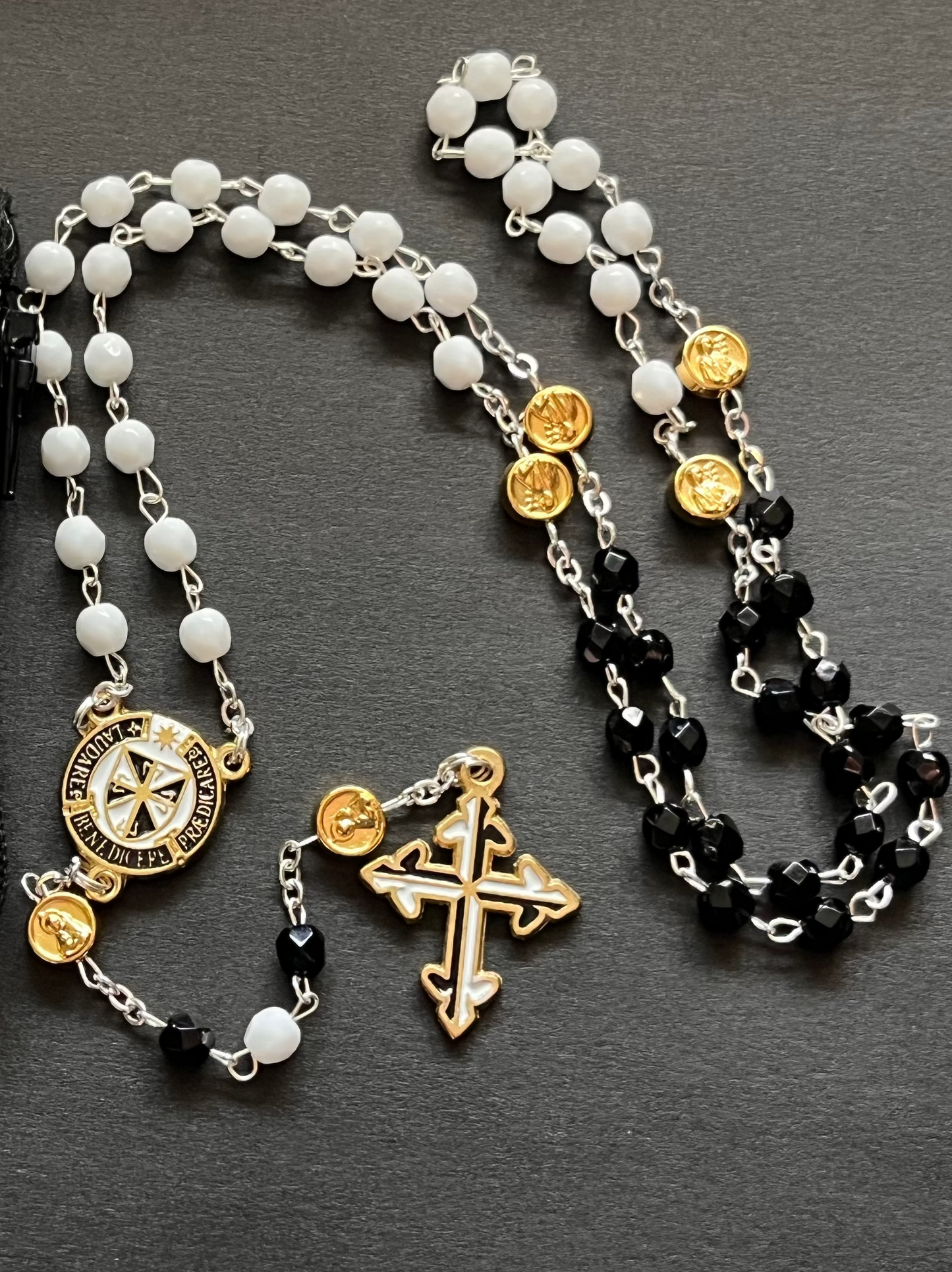 Crystal Rosary Black/White Mysteries