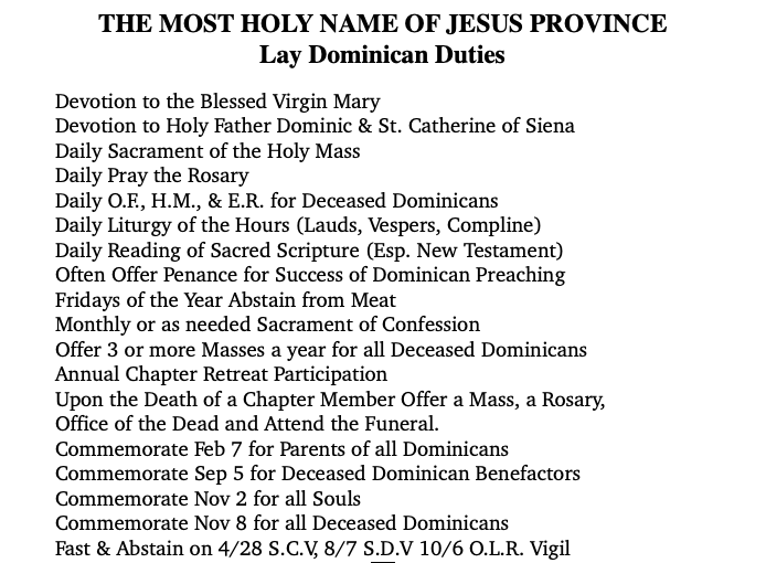 Duties for Lay Dominicans