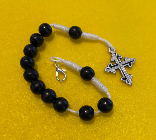 Rosary bracelet black, wooden