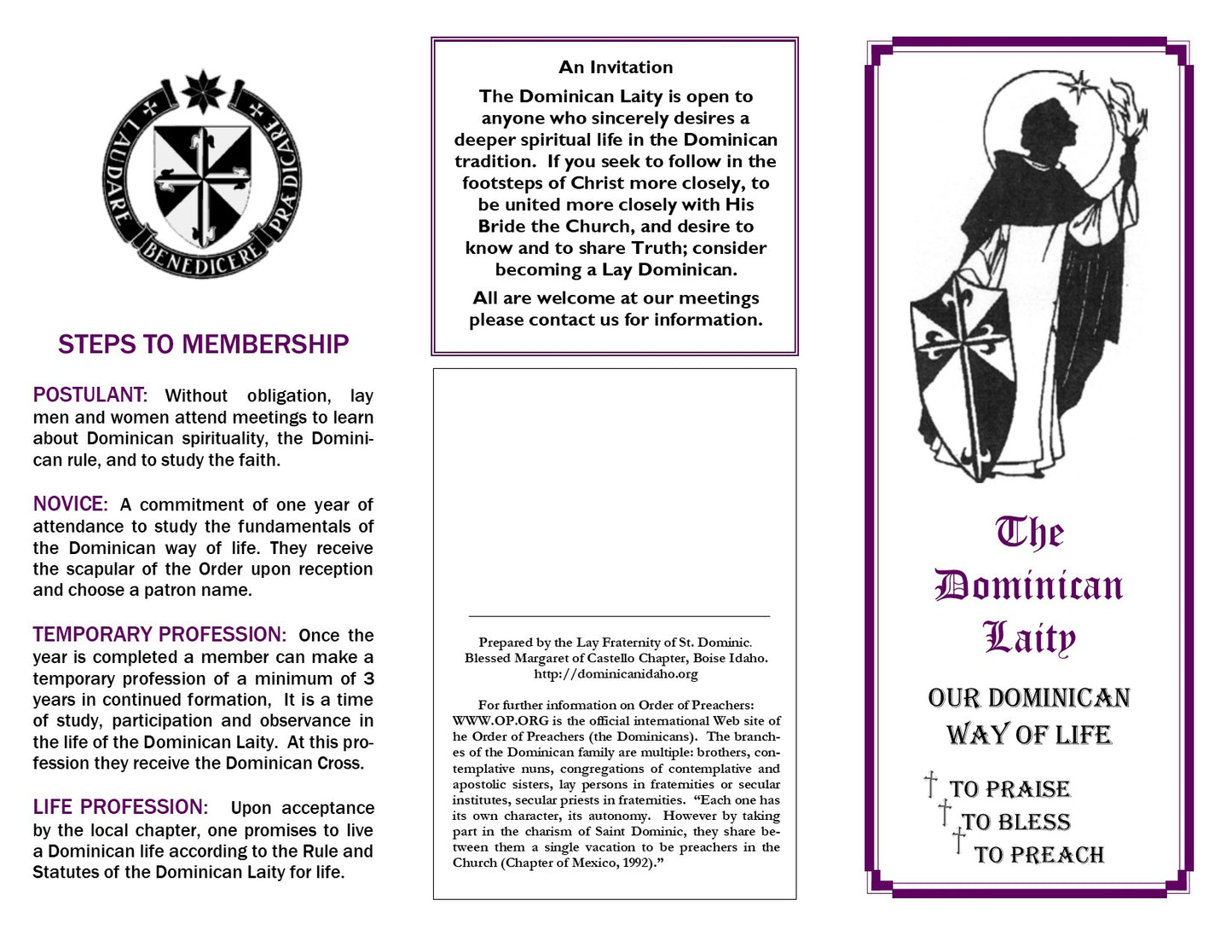 Brochures - Dominican Litany and Laity