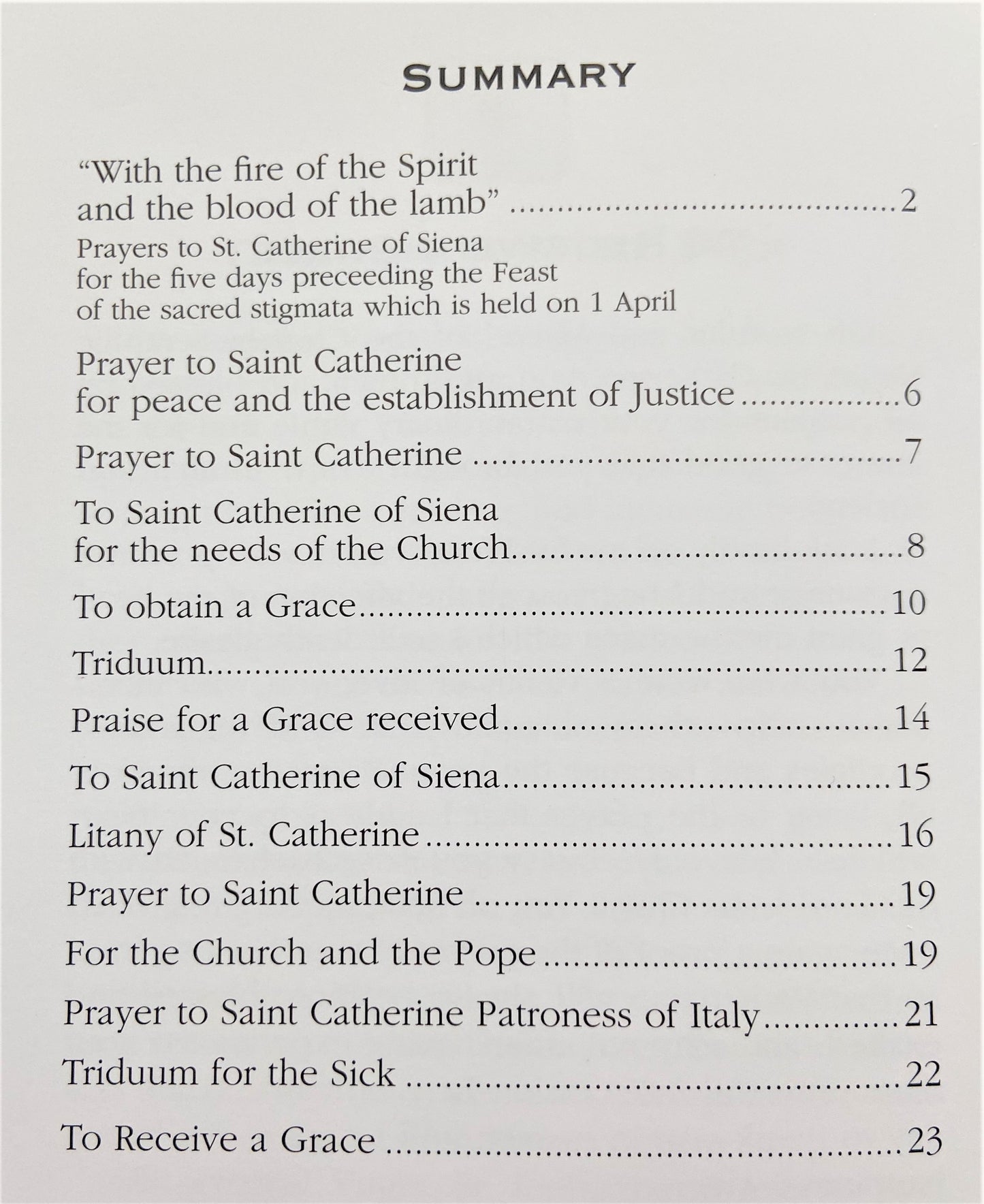 Book: Prayers to Saint Catherine of Siena