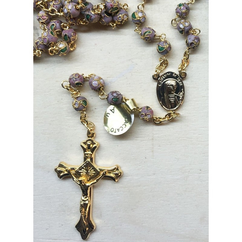 Rosary Cloisonne gold